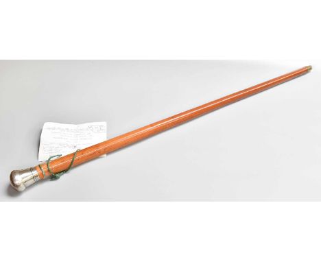 First World War Interest, a silver topped malacca walking cane inscribed to Colour Sgt DRL Ashworth KORL, 23.11.17; together 