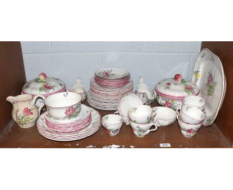 A Copeland Spode Part Marlborough Pattern Tea and Dinners Service, including turees and sauce boats Numerous pieces with chip
