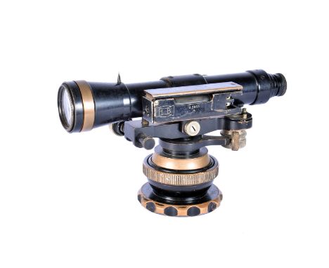 A military issued sighting/gun scope, marked HB to the side, also B3953 with broad arrow, on gimble mount 