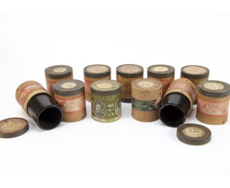 Twelve Pathé Salon cylinders, band and insrumental, one in portrait carton, most in good condition 