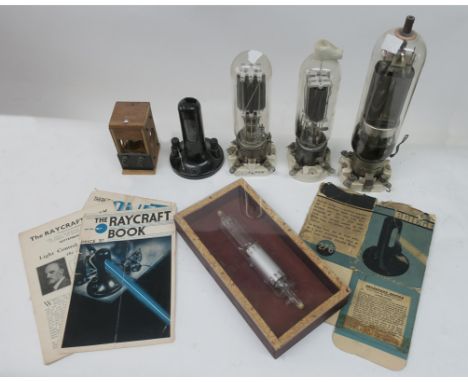 Cells and valves, A Ray-Craft Bridge selenium cell in bakelite housing, with literature and part original carton; a Kerr cell