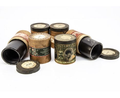 Pathé Salon cylinders, by Harry Lauder (60.463. some groove wear), 60.468, 60.287 in portrait carton, 60.289 (localised milde