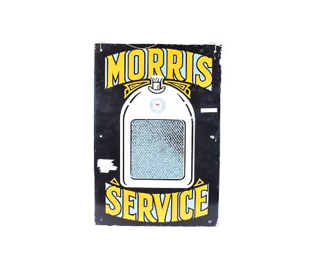 A Morris Service enamel advertising sign, for Morris Oxford, 14'' x 20.5'' 