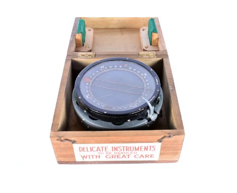 An Air Ministry issued Type P4A compass, No.12579 T., complete with fitted box with painted labels to outer 