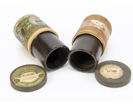 Pathé Salon cylinders, by Kate Carney (50.154, some mildew) and Jessie Maclachlan, in portrait carton (2) 