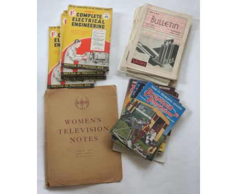 Radio &amp; related magazines, T &amp; R Bulletin, various issues, 1934-7; Newnes Complete Electrical Engineering (45 of 48 p