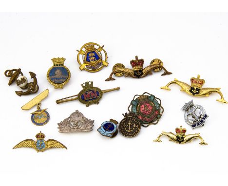 An assortment of gilt and white-metal Naval sweetheart brooches, to include Sea Cadet Corps, Merchant Navy, Navy League Keep 