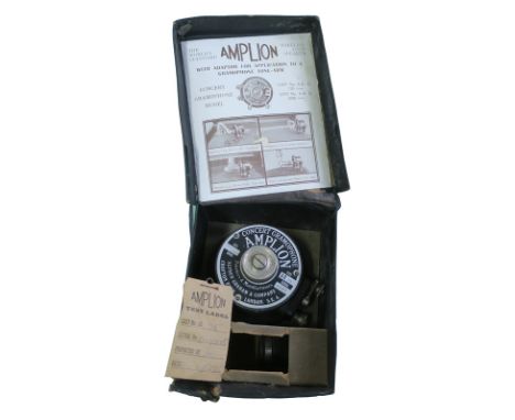 An Amplion drive unit, Concert Gramophone Model AR 35, with rubber connector for fitting to a gramophone tone-arm (using the 