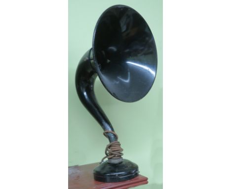 A horn radio speaker,  Sterling 'Baby', with black finish -- the horn 10.25 in diam. (Condition: see note to Lot 398) 