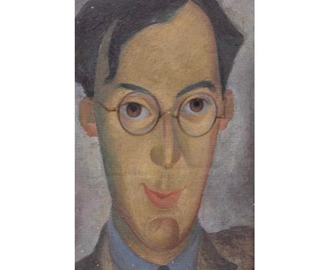 Joseph Robinson (1910-1986) oil on board, inscribed verso 'Portrait of John Bensusan Butt from memory after our holiday in St