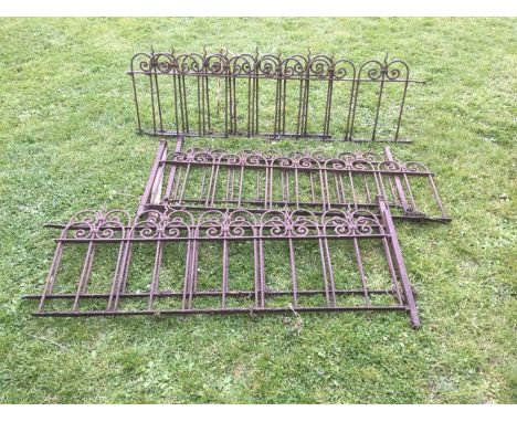 Six sections of Victorian wrought iron border of arched design, approximately 720cm in length overallProvenance: The Robert B