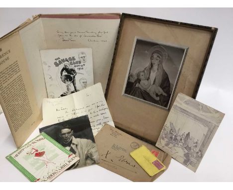 Sir James Gunn (1893-1964) collection of ephemera, sketches and photographs to include: a signed photograph inscribed 'To Ann