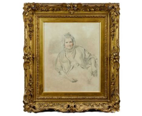 Sir Thomas Lawrence (1769-1830) pencil, red and black chalk portrait on paper - Isabel Smith, called Munia, nurse to John Ang