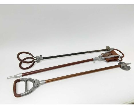 Three vintage shooting sticks, together with four parasols (7)
