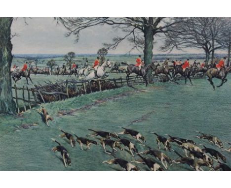 Cecil Aldin (1870-1935) signed print - Hunting Countries, "The Garth", signed in pencil with hand-drawn hounds head vignette,