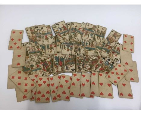 Part set of 19th century French tarot playing cards, by B. P. Grimaud, 67 in totalProvenance: The Robert Barley Collection