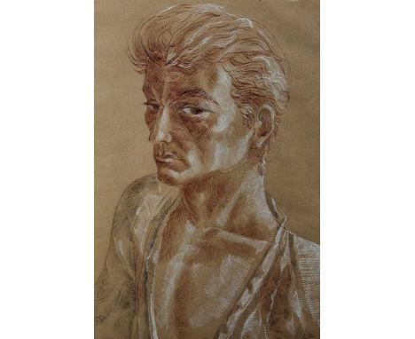 Peter Todd Mitchell (b.1929) group of four pen and ink drawings - portrait of a young man, figures in Naples and two others, 