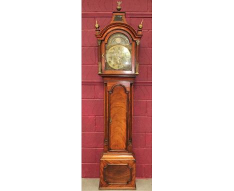 Handsome 18th century eight day longcase clock by Daniel Bing, Ramsgate with brass and painted arched dial with lunar arch, s