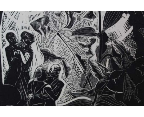 Alfred Waldron (b.1912) signed limited edition woodcut - Artificial Light, 34/40, titled, signed and numbered in pencil, in g