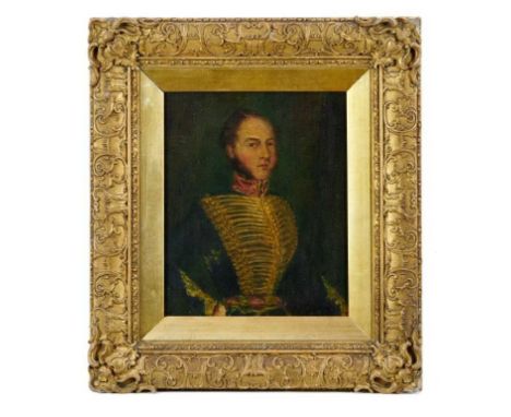 C. E. Stewart, a late 19th century oil on canvas - portrait of Captain William Stewart (1798-1857), Royal Artillery, signed a