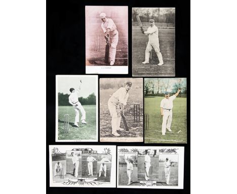 30 cricketer portrait postcards circa 1900-1910,
subjects including J R Mason, G H Hirst, W Bardsley, K L Hutchings, Clem Hil