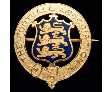 A 9ct, gold & enamel Football Association councillor's medal,
with brooch fitting