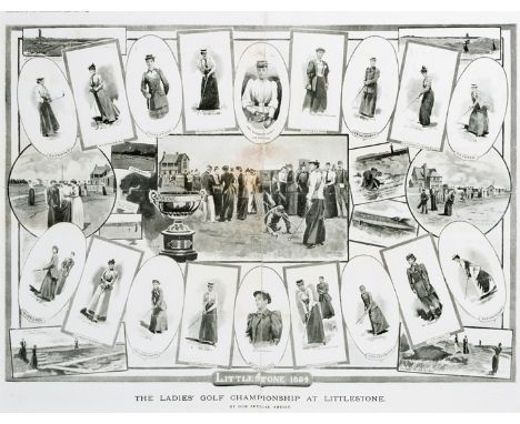 A supplement print issued by "The Gentlewoman" magazine 9th June 1894 portraying The Ladies' Golf Championship at Littlestone