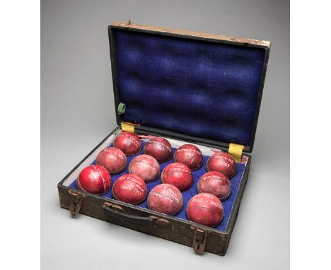A collection of a dozen match-used cricket balls collected by the New Zealand umpire Melville Pengelly between 1937 and 1955,