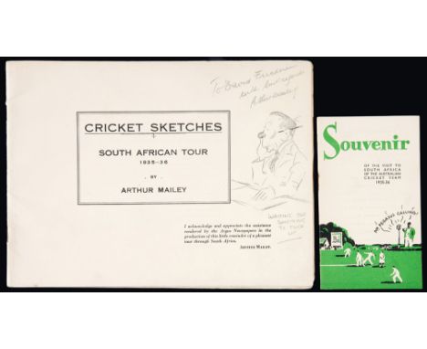 A signed copy of Arthur Mailey's "Cricket Sketches",
signed & dedicated TO DAVID FRIEDMAN WITH BEST REGARDS ARTHUR MAILEY, in