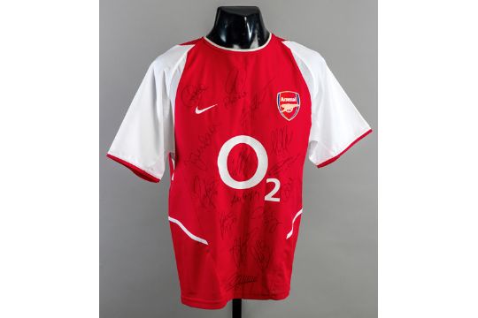 A Replica Red White Thierry Henry Arsenal No 14 Jersey Signed By The Invincibles Team Of 2003