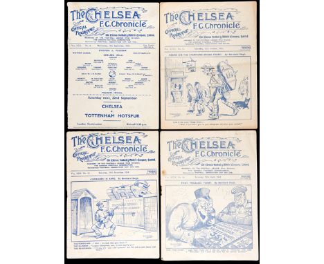 96 Chelsea home programmes seasons 1933-34 to 1935-36,
i) 1933-34, 19 first-team, 7 reserves
ii) 1934-35, 22 first-team, 2 pr