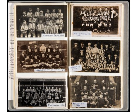 56 football postcards of local and junior football teams in the north-east of England,
mostly dating to the first quarter of 