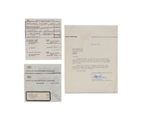 JIMI HENDRIX - The Patricia "Trixie" Sullivan Collection: Payslips for Jimi Hendrix Experience 1967 France Trip - A collectio