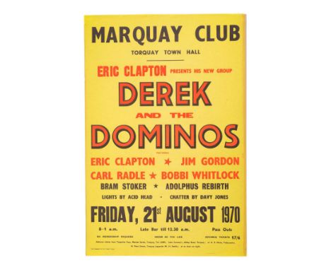 ERIC CLAPTON - Derek and the Dominoes Marquay Club 1970 Concert Poster - A poster for a Derek and the Dominoes concert held b