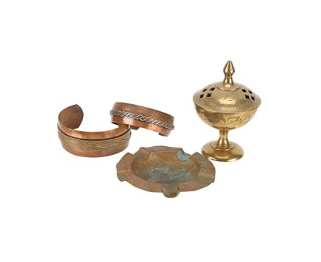 THE BEATLES - John Lennon-Owned Bracelets, Incense Burner and Ashtray - Two bracelets, an incense burner and an ashtray that 