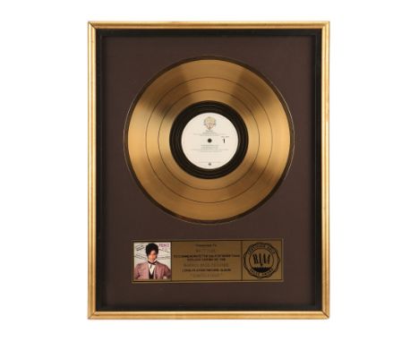 PRINCE - The Dr. Fink Collection: "Controversy" Gold Disc - A gold disc presented to Matt Fink to commemorate the sale of mor