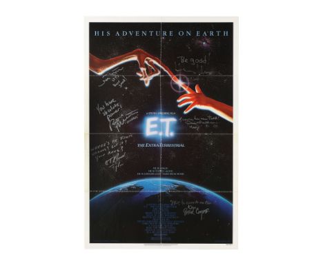 E.T. THE EXTRA-TERRESTRIAL (1982) - Cast-Autographed US One Sheet - A US One Sheet for Steven Spielberg's sci-fi adventure E.