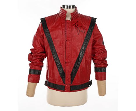 MICHAEL JACKSON: THRILLER - Michael Jackson's Tour Rehearsal "Thriller" Jacket Autographed by Jackson, John Landis and Debora