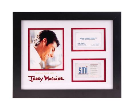 JERRY MAGUIRE (1996) - Jerry Maguire's (Tom Cruise) Framed Pair of Business Cards - Jerry Maguire's (Tom Cruise) framed pair 