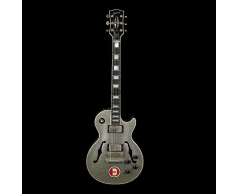 OASIS - Noel Gallagher's Custom Silver Sparkle Gibson Les Paul Florentine Guitar - A one-of-a-kind Silver Sparkle Gibson Les 