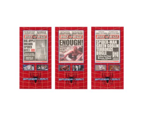 SPIDER-MAN (2002) - Set of Three Daily Bugle Newspapers - A set of three Daily Bugle newspapers from Sam Raimi's 2002 superhe