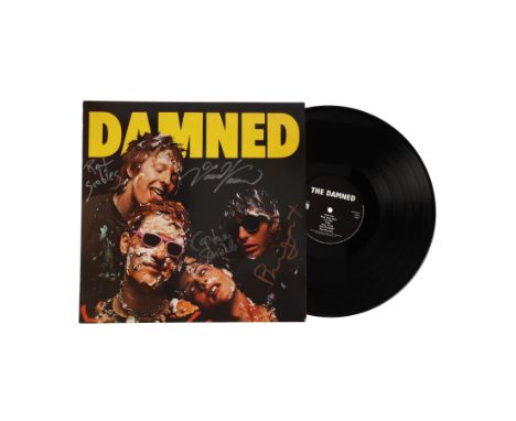THE DAMNED - Damned Damned Damned Vinyl Album Signed by Dave Vanian, Rat Scabies, Captain Sensible and Brian James - A 12-inc