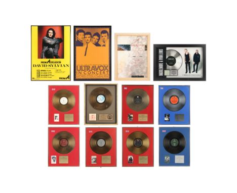 JAPAN (DAVID SYLVIAN) - Nordoff and Robbins Collection: Nine Male Artists Disc Awards and Three Framed Posters - A collection