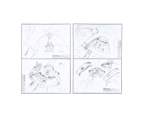 DOCTOR WHO (T.V. SERIES, 2005-PRESENT) - Hand-Drawn Tardis Console Concepts - Hand-drawn TARDIS console concept art from the 