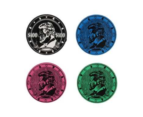 JAMES BOND: THE WORLD IS NOT ENOUGH (1999) - Set of Four Zukovsky Casino Chips - A set of four Zukovsky casino chips from Mic