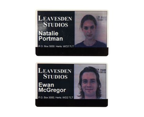 STAR WARS: PREQUEL TRILOGY (1999-2005) - Natalie Portman and Ewan McGregor Leavesden Studios Passes - Natalie Portman and Ewa