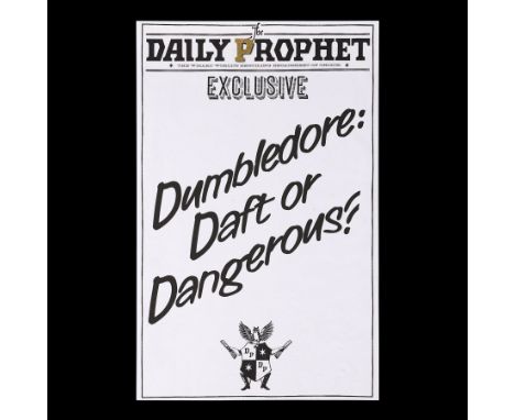HARRY POTTER AND THE ORDER OF THE PHOENIX (2007) - 'Dumbledore: Daft or Dangerous'' Daily Prophet Newspaper Display Cover - A