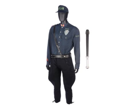 DEMOLITION MAN (1993) - Male SAPD Uniform and Stunt Baton - A male SAPD uniform and stunt baton from Marco Brambilla's sci-fi