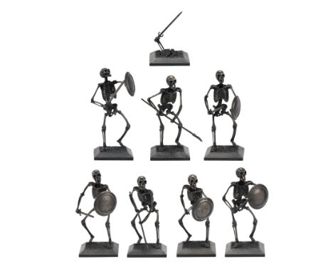 RAY HARRYHAUSEN - Ray Harryhausen Archive: Ray Harryhausen's Personal Set of Silvered Bronze Skeletons by the Raven Armoury -