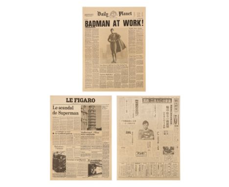 SUPERMAN III (1983) - Three Newspapers - Three newspapers from Richard Lester's superhero sequel Superman III. These producti